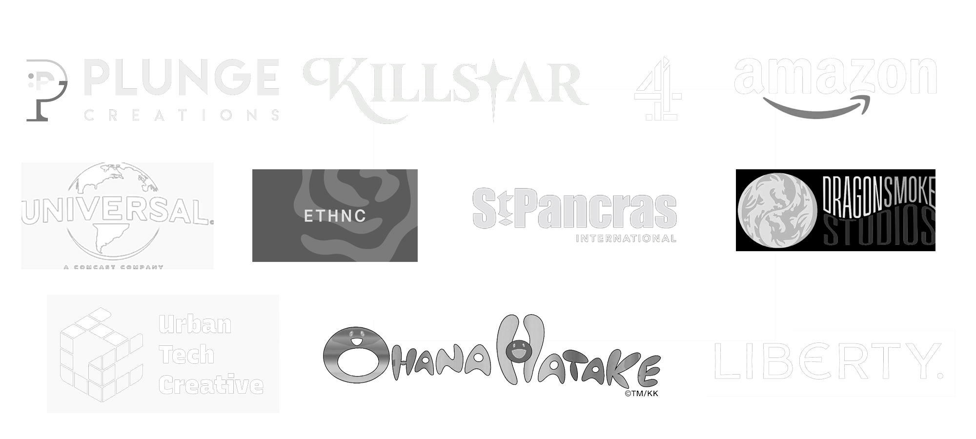 Selected project credits: Plunge Creations, Killstar, Channel 4, Amazon, Universal, ETHNC, St Pancras International, Dragonsmoke Studios, Urban Tech Creative, Liberty